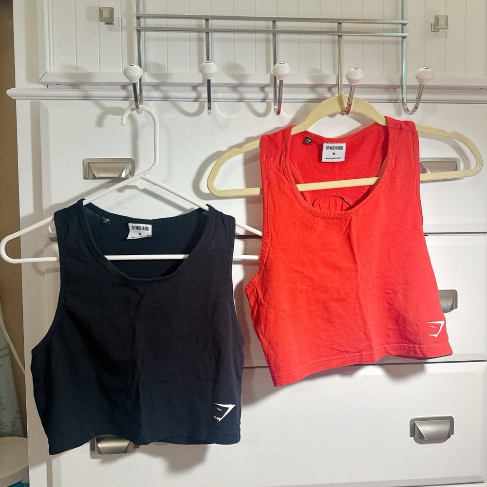 Gymshark Black and Red Women's Training Crop Top